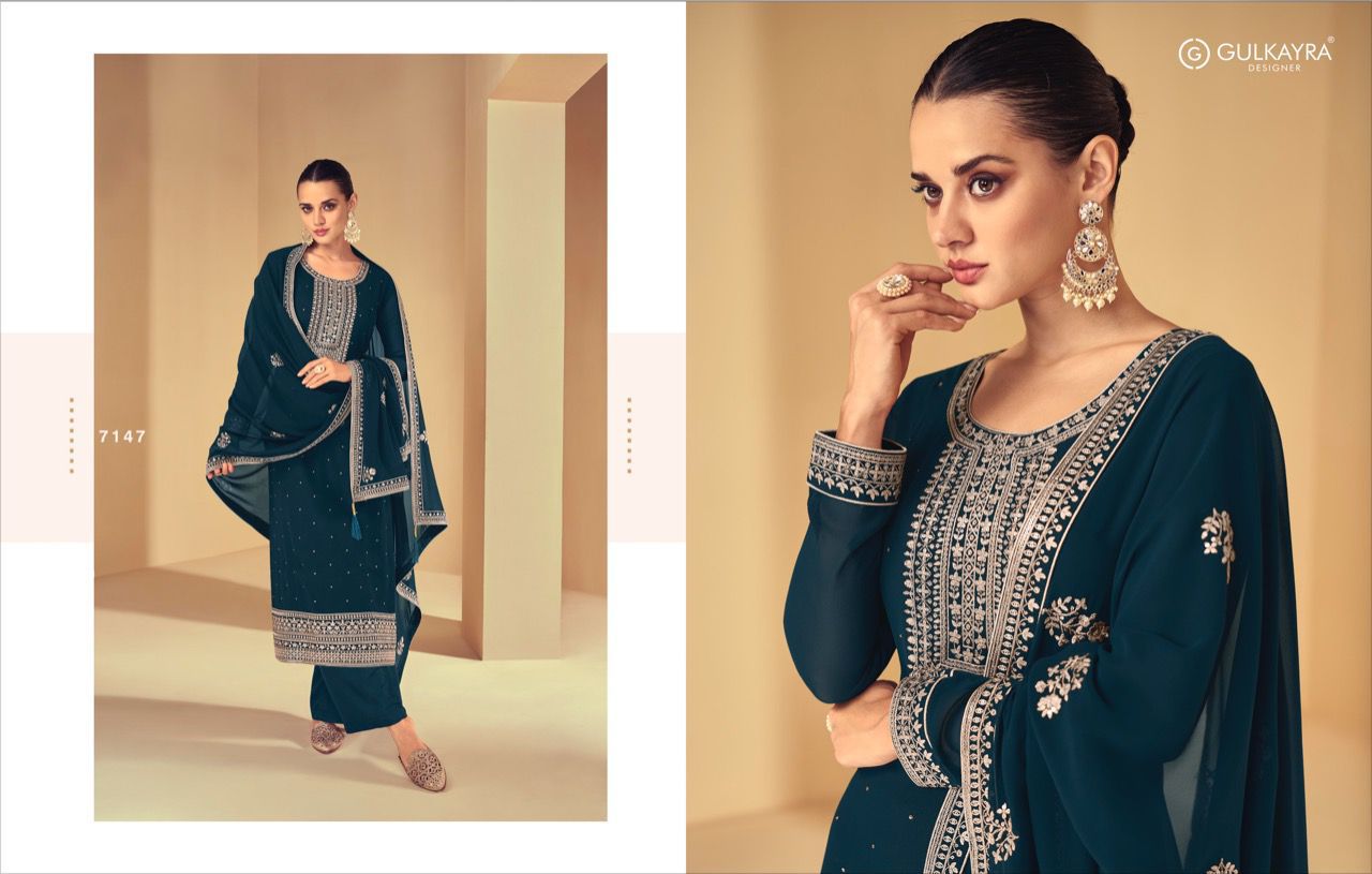 gulkayra designer sabnam georgette gorgeous look salwra suit catalog