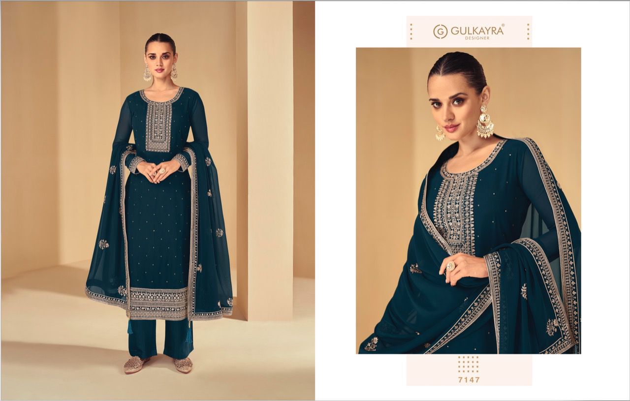 gulkayra designer sabnam georgette gorgeous look salwra suit catalog