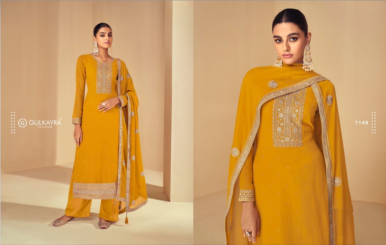 gulkayra designer sabnam georgette gorgeous look salwra suit catalog