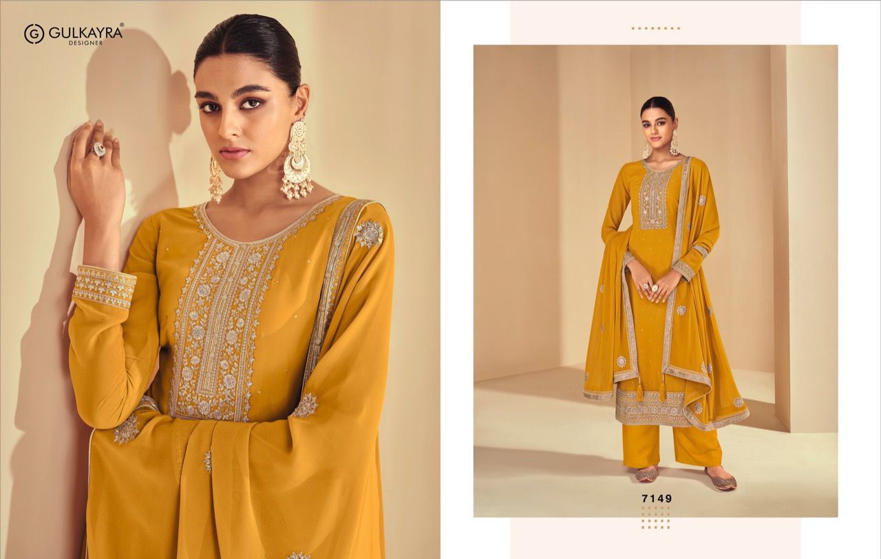 gulkayra designer sabnam georgette gorgeous look salwra suit catalog