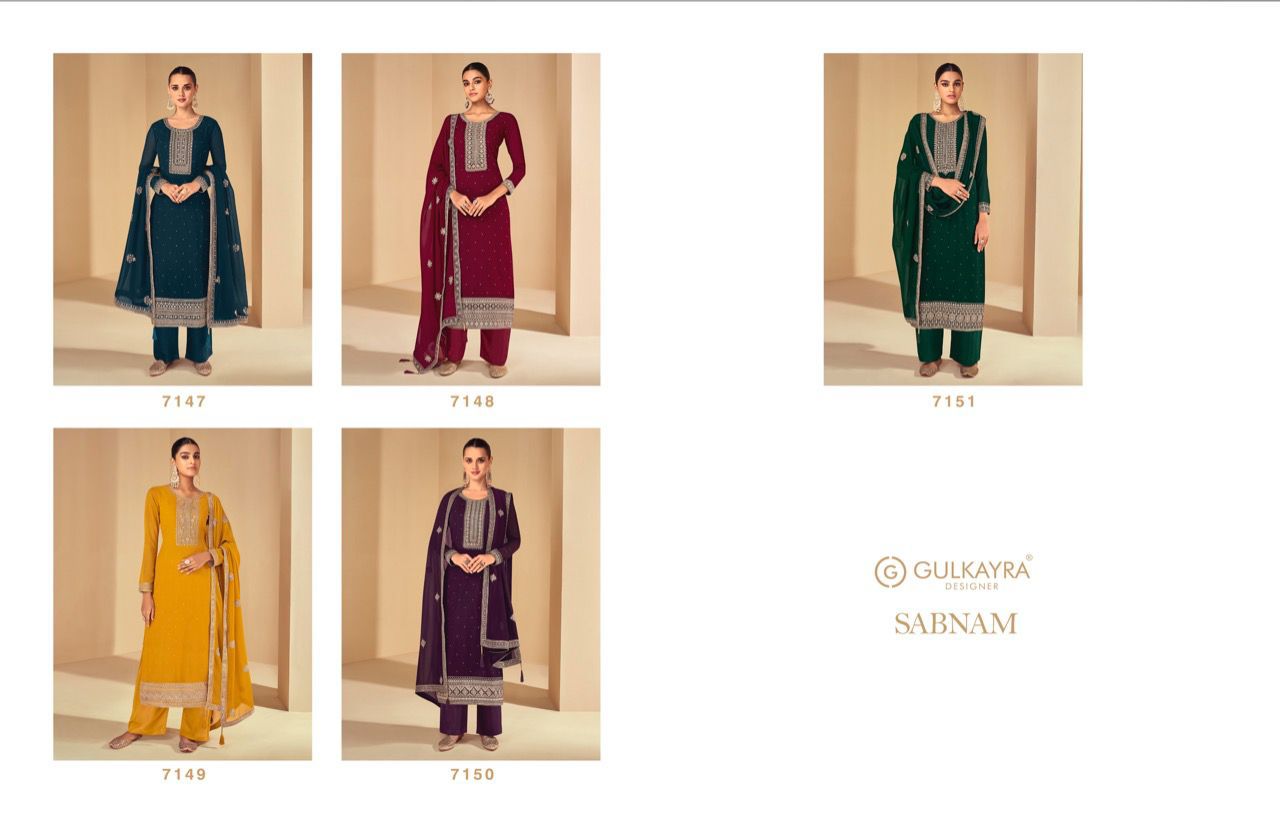 gulkayra designer sabnam georgette gorgeous look salwra suit catalog