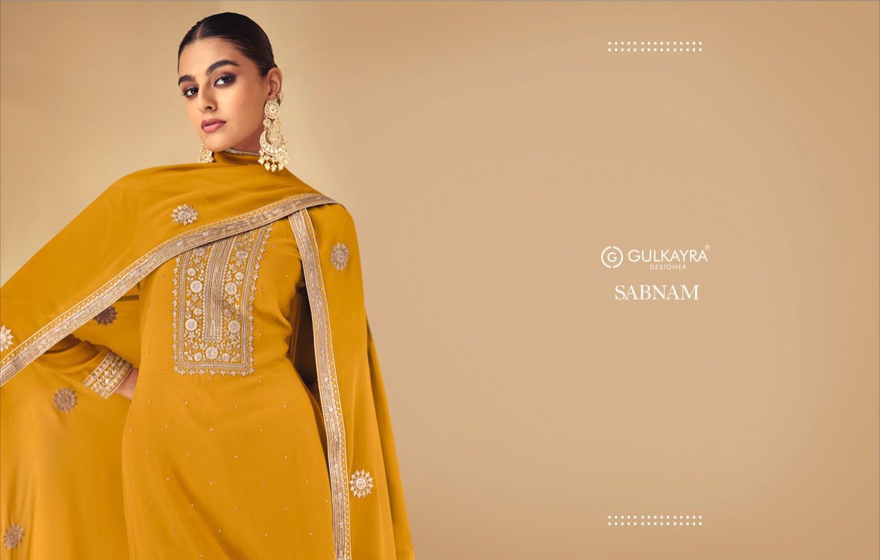 gulkayra designer sabnam georgette gorgeous look salwra suit catalog