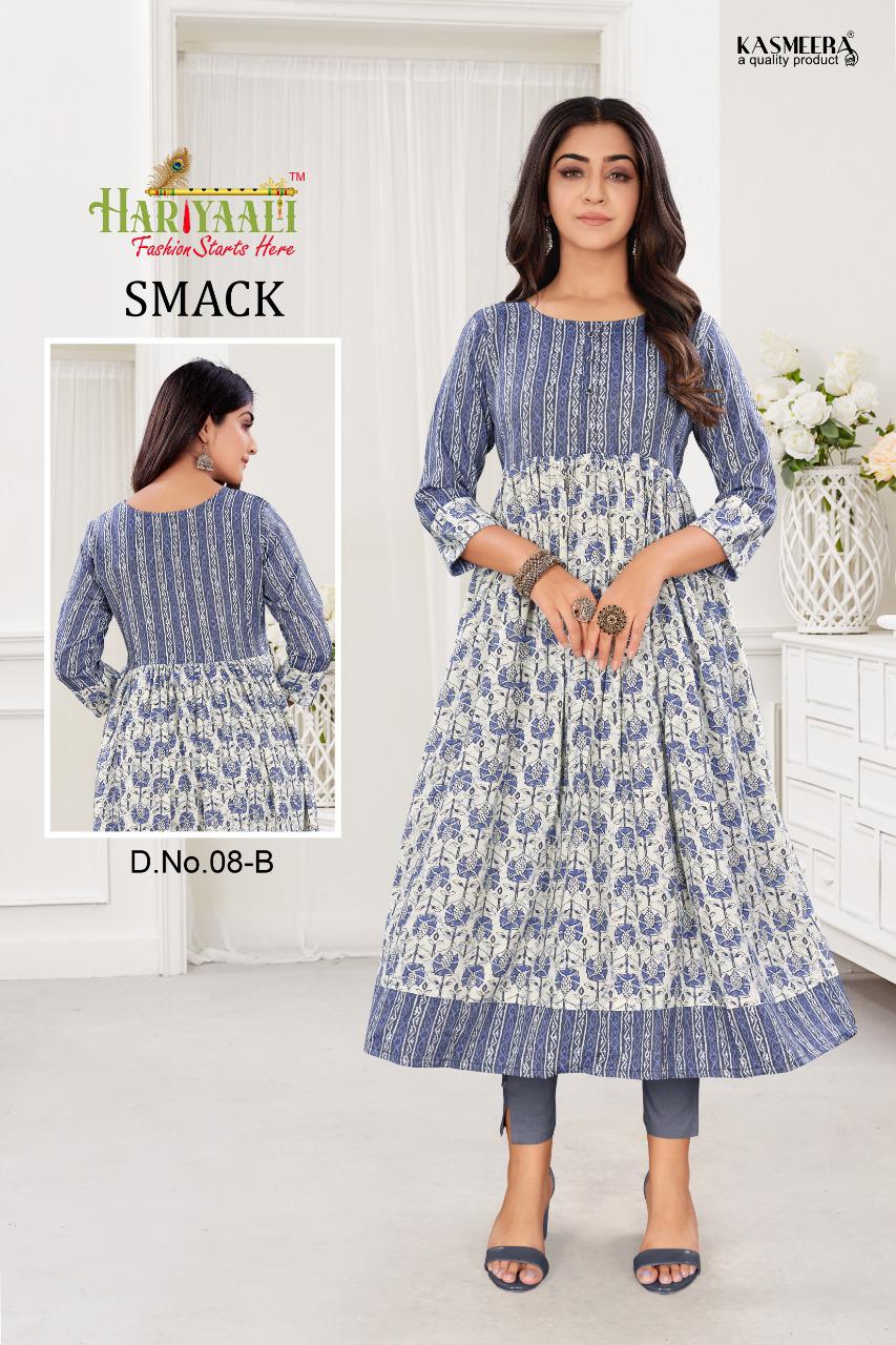 Hariyaali smackk capsule foil print  innovative look kurti catalog