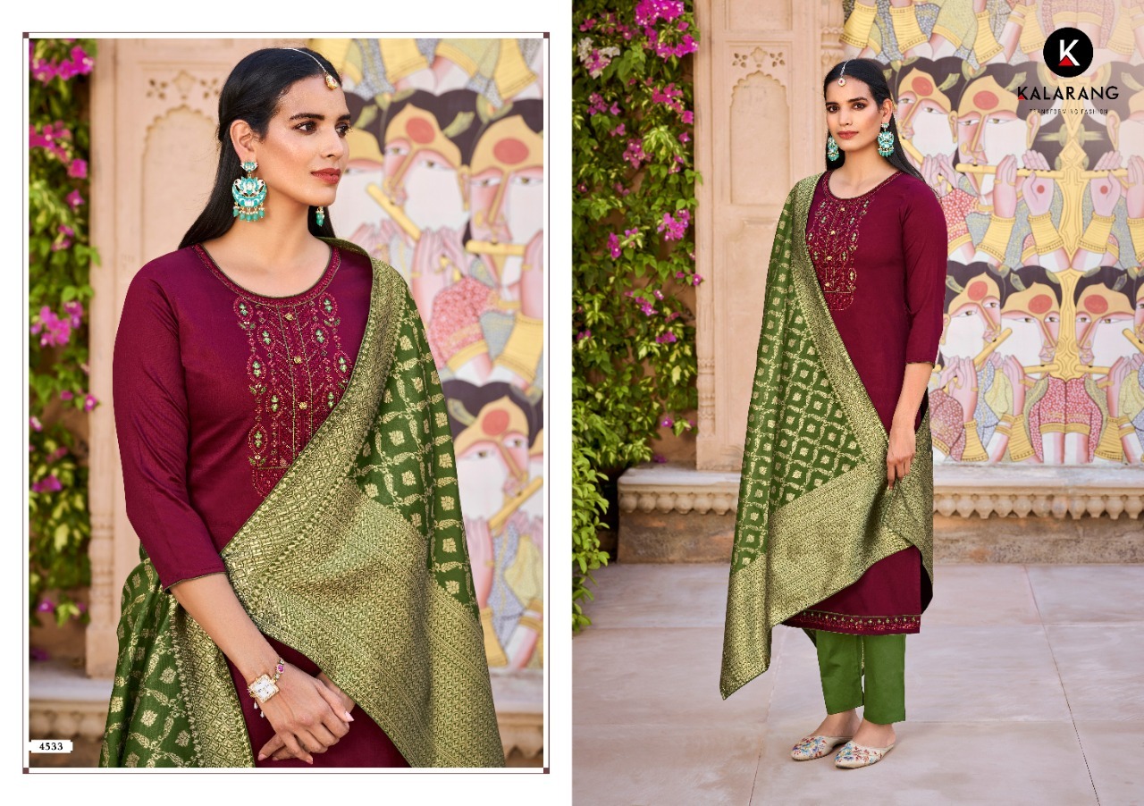 kalarang suhani vol 4 jam silk elegant look salwar suit catalog