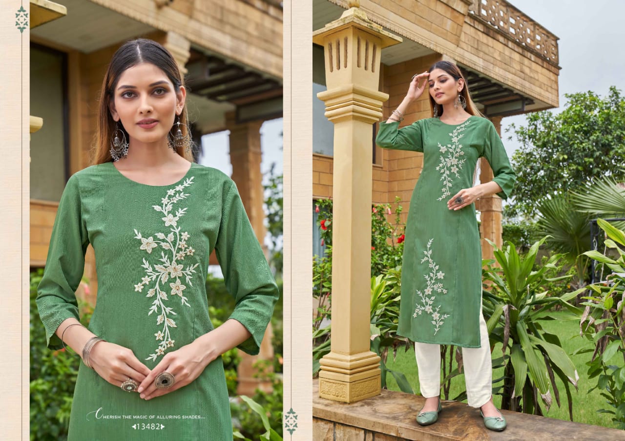 kalaroop by kajree lava rayon innovative look kurti catalog