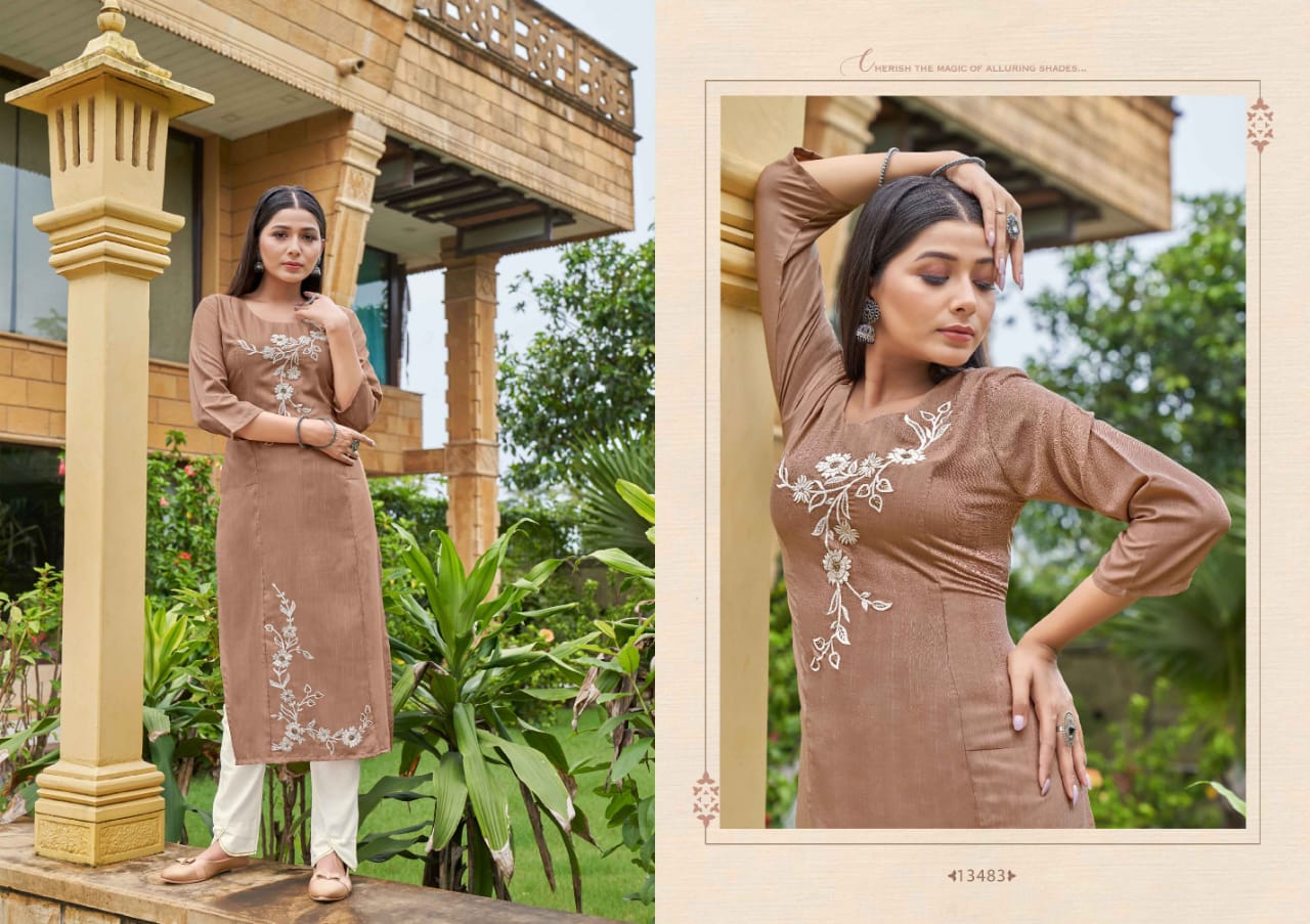 kalaroop by kajree lava rayon innovative look kurti catalog