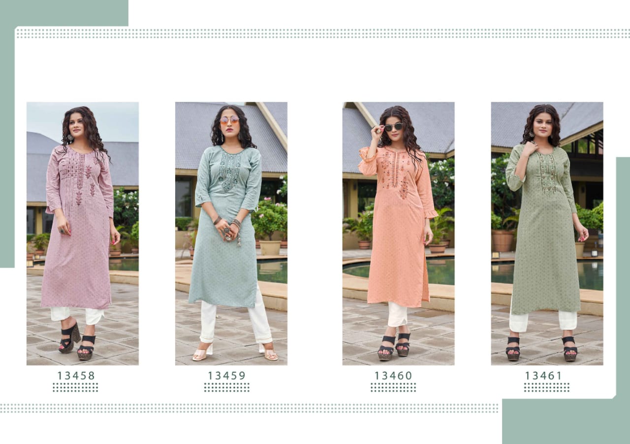 kalaroop by kajree rainy rayon attractive look kurti catalog