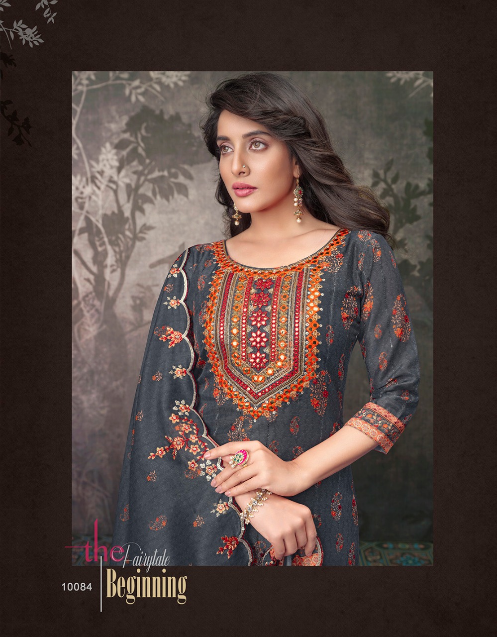 lily and lali eliza maslin gorgeous look top bottom with dupatta catalog