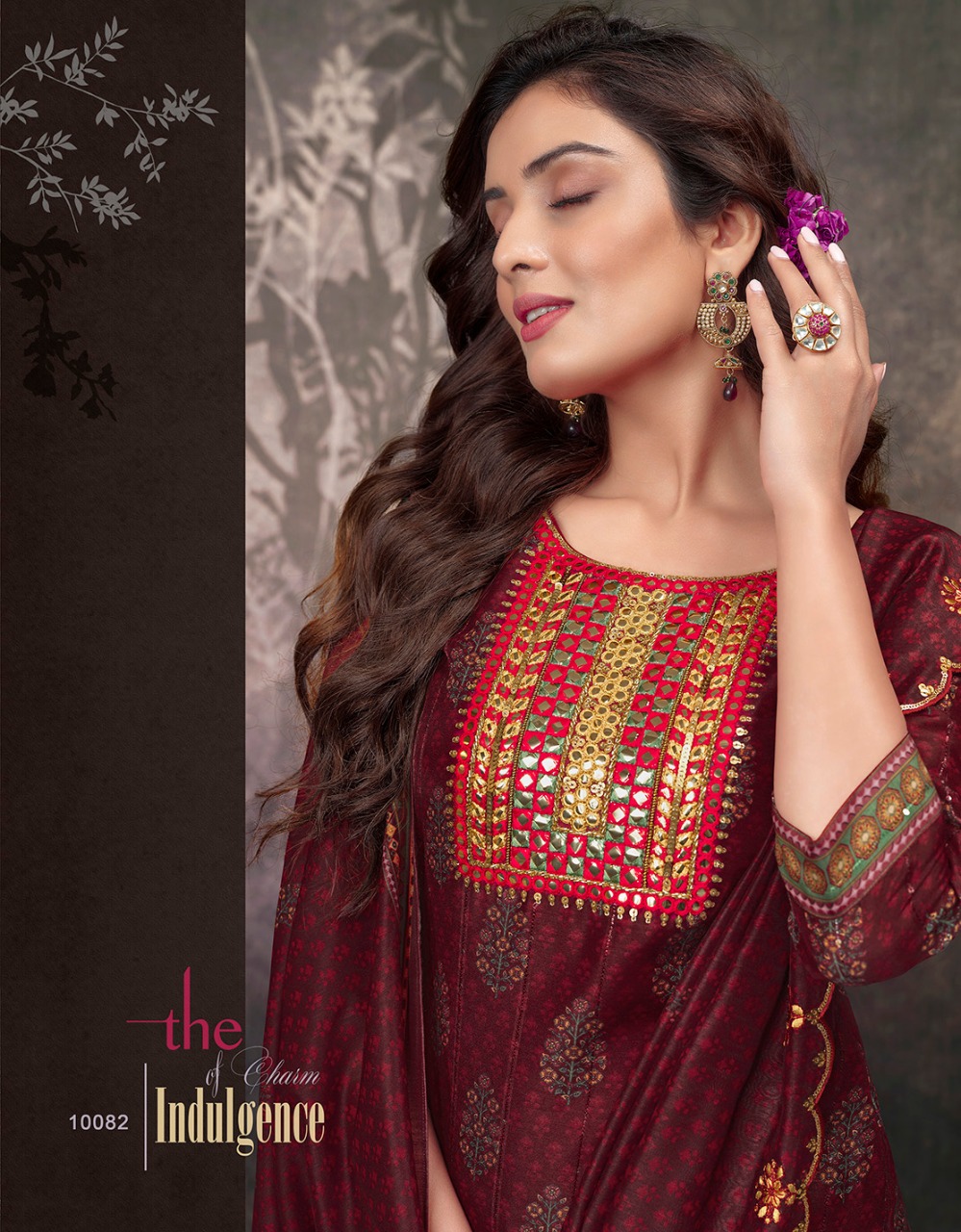 lily and lali eliza maslin gorgeous look top bottom with dupatta catalog