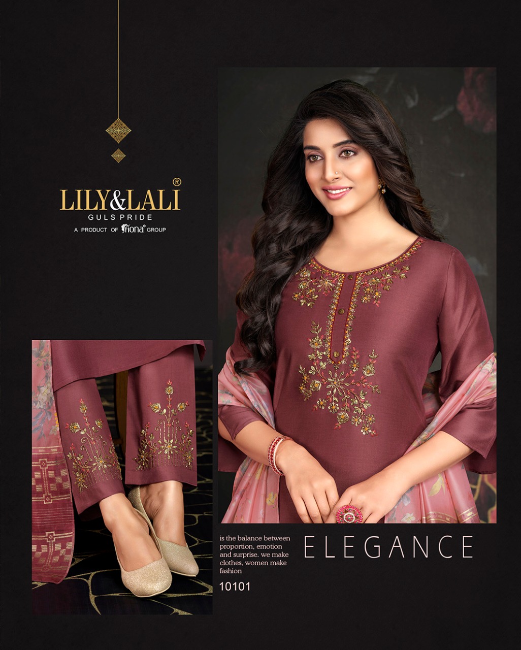 lily and lali fairy mirage bemberg silk regal look top bottom with dupatta catalog