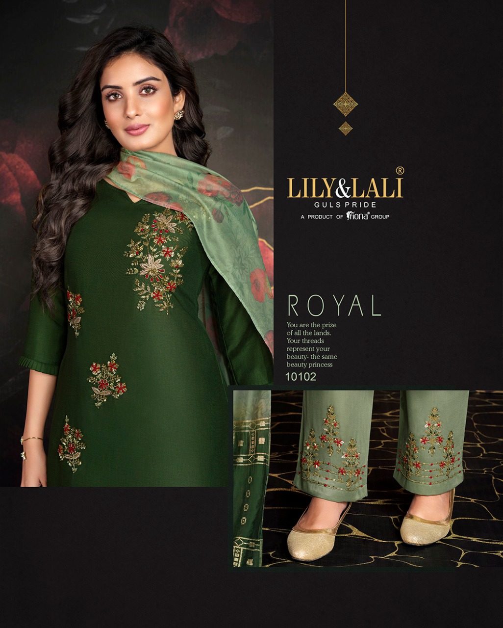 lily and lali fairy mirage bemberg silk regal look top bottom with dupatta catalog