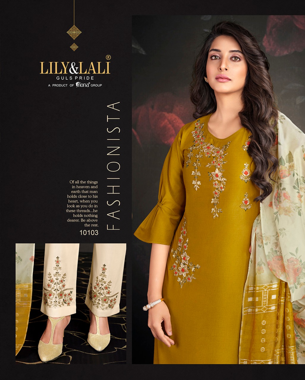 lily and lali fairy mirage bemberg silk regal look top bottom with dupatta catalog