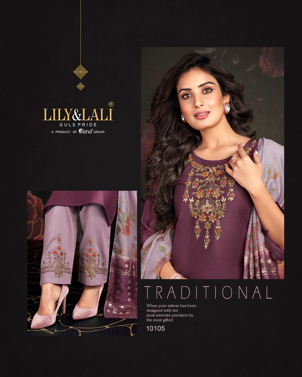 lily and lali fairy mirage bemberg silk regal look top bottom with dupatta catalog