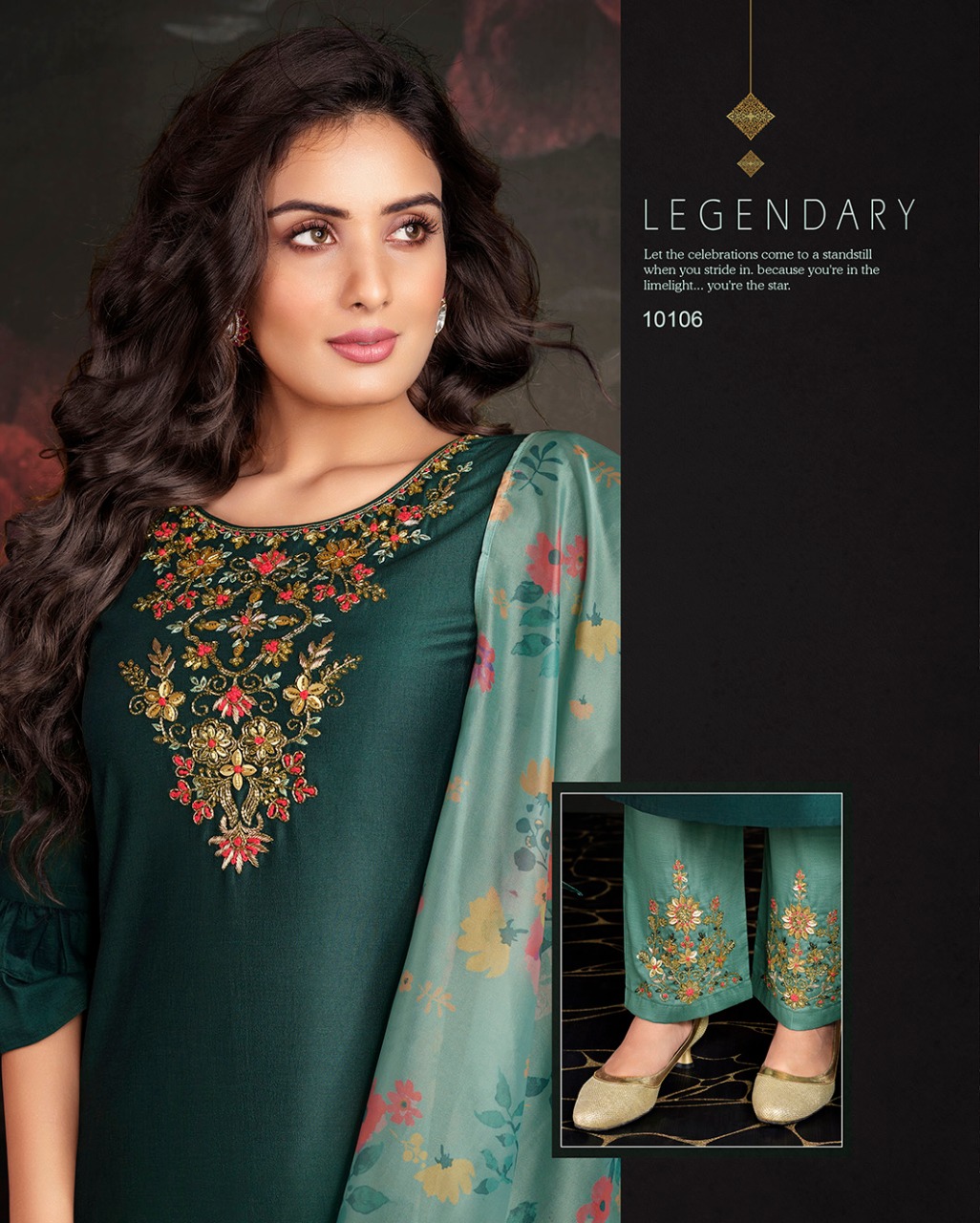 lily and lali fairy mirage bemberg silk regal look top bottom with dupatta catalog