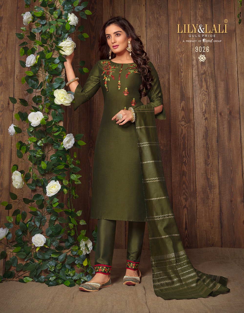 lily and lali madhvi muslin new and modern style top with bottom and dupatta catalog