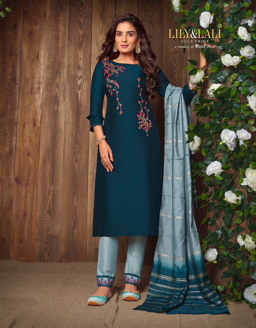 lily and lali madhvi muslin new and modern style top with bottom and dupatta catalog