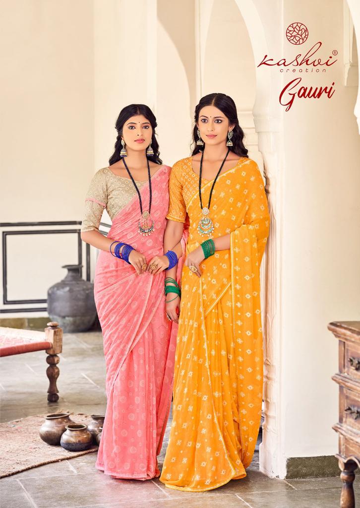 lt kashvi creation gauri georgette attrective print saree catalog