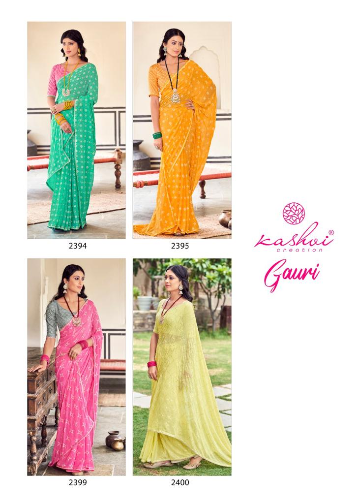 lt kashvi creation gauri georgette attrective print saree catalog