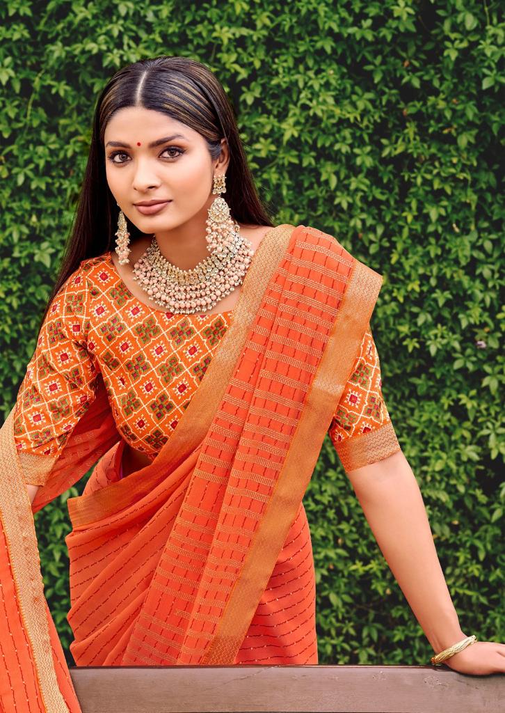 lt kashvi creation mannat georgette innovative look saree catalog