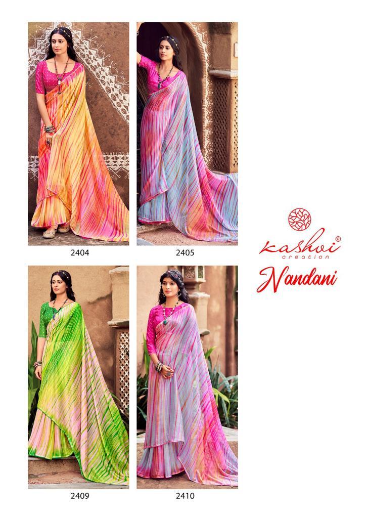 lt kashvi creation nandani chiffon elegant saree catalog