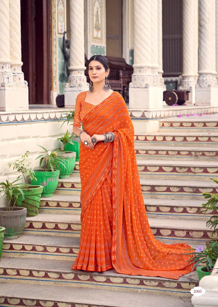 lt kashvi creation rangrez georgette attrective print saree catalog