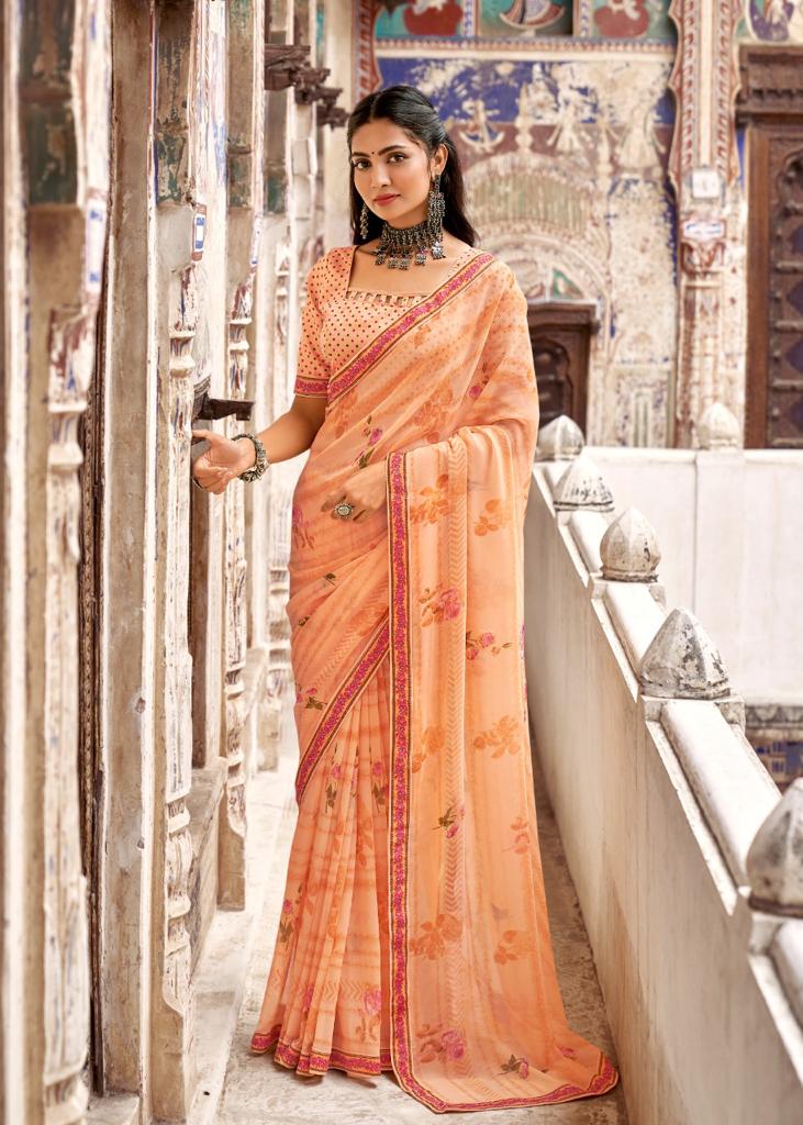 lt kashvi creation reshmi georgette decent print saree catalog