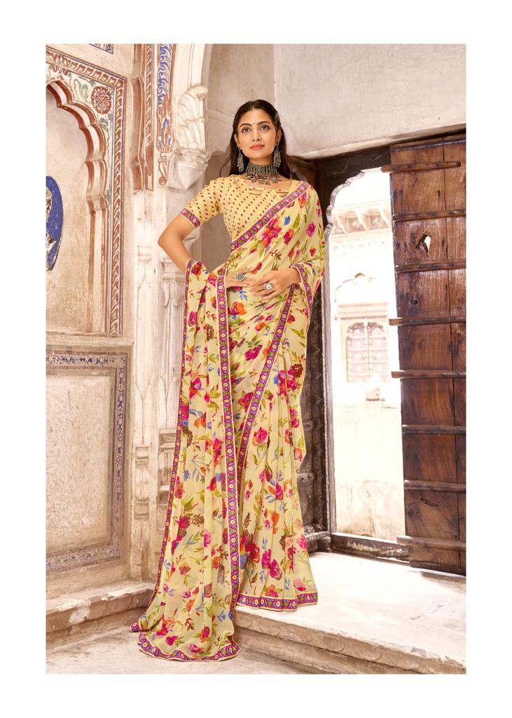 lt kashvi creation reshmi georgette decent print saree catalog