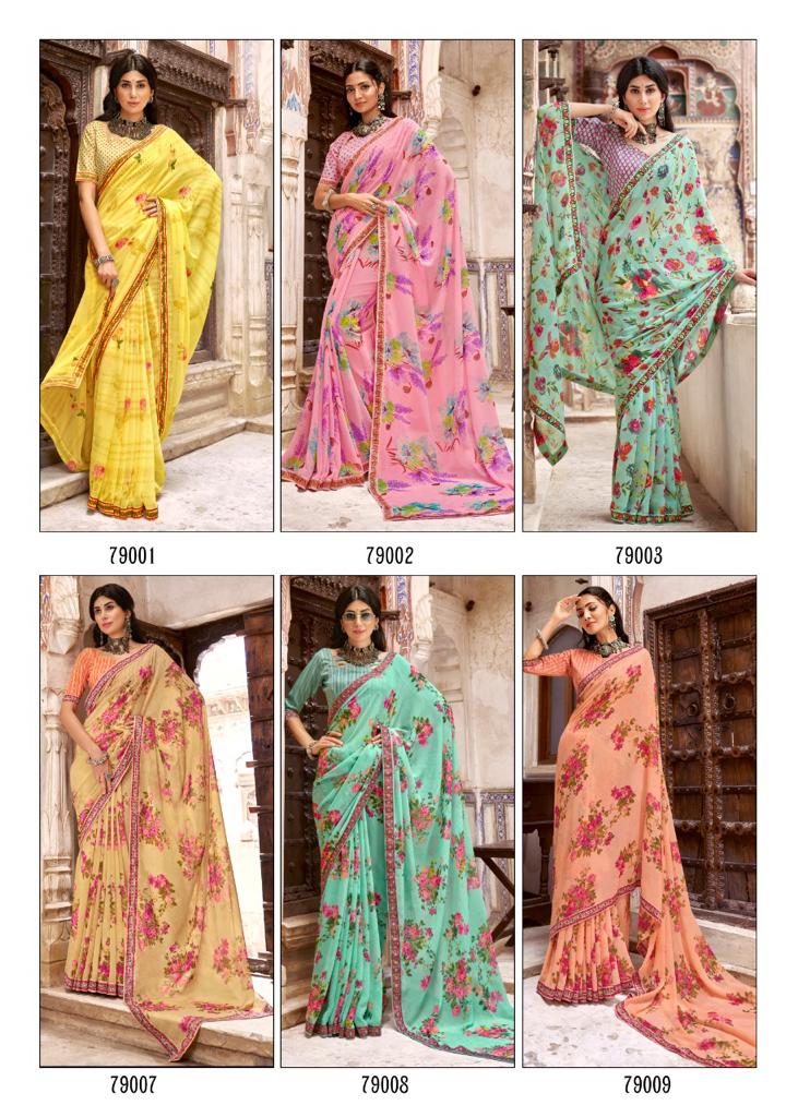 lt kashvi creation reshmi georgette decent print saree catalog