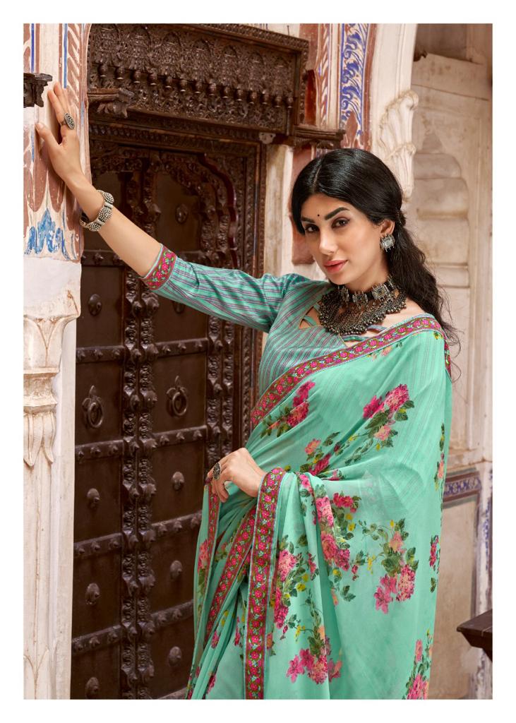 lt kashvi creation reshmi georgette decent print saree catalog