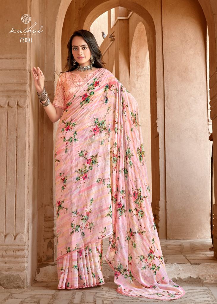 lt kashvi creation shraddha georgette attrective print saree catalog