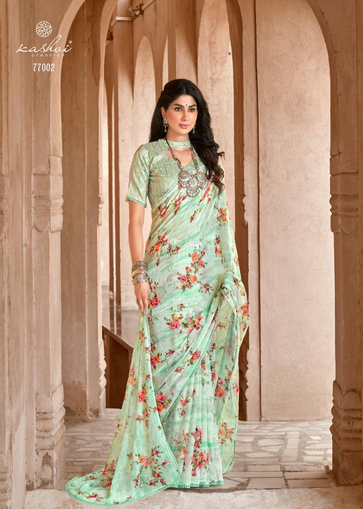 lt kashvi creation shraddha georgette attrective print saree catalog