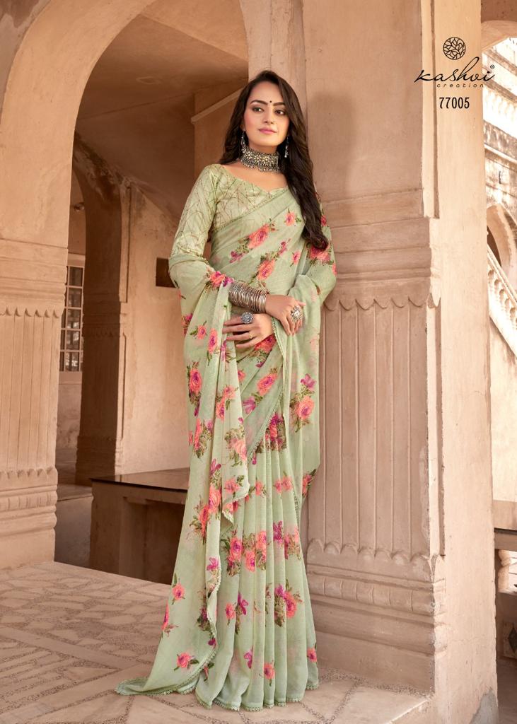 lt kashvi creation shraddha georgette attrective print saree catalog