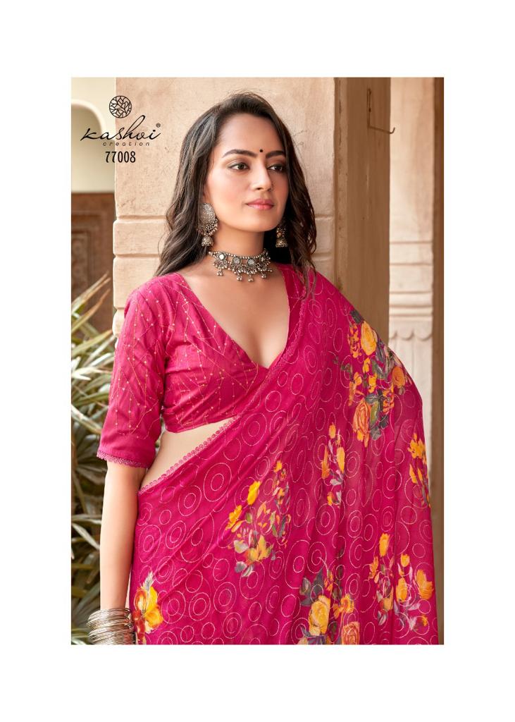 lt kashvi creation shraddha georgette attrective print saree catalog