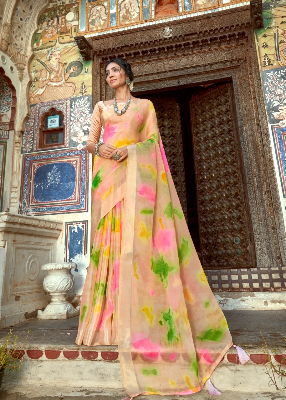 lt saree kashvi creation amantran organza graceful look saree catalog