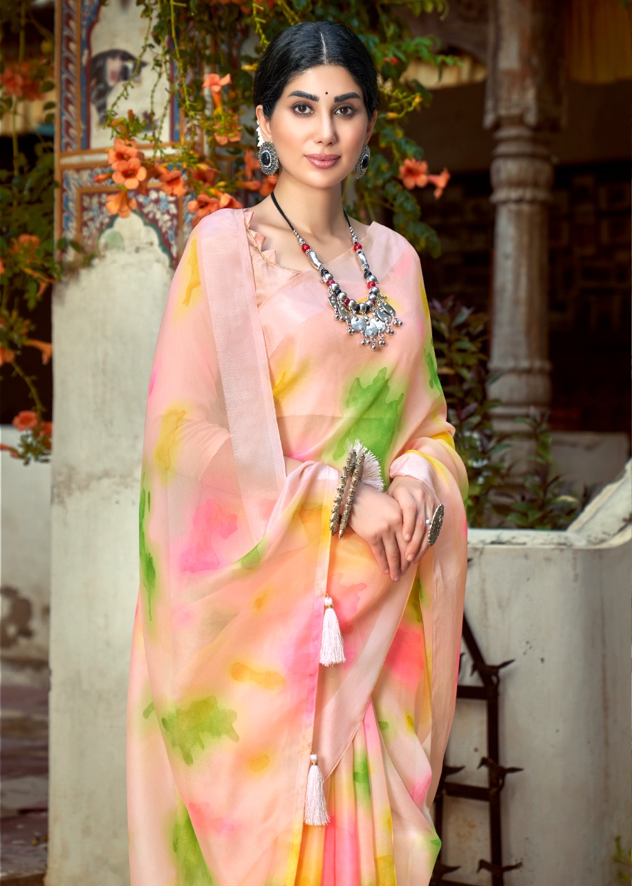 lt saree kashvi creation amantran organza graceful look saree catalog