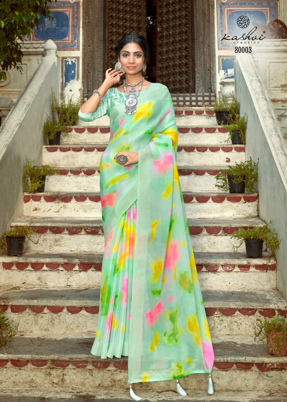 lt saree kashvi creation amantran organza graceful look saree catalog