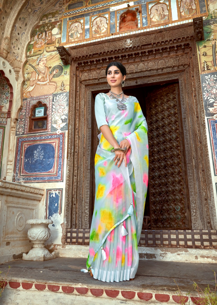 lt saree kashvi creation amantran organza graceful look saree catalog