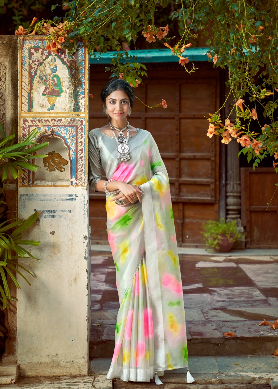 lt saree kashvi creation amantran organza graceful look saree catalog