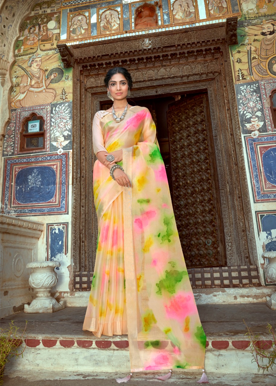 lt saree kashvi creation amantran organza graceful look saree catalog