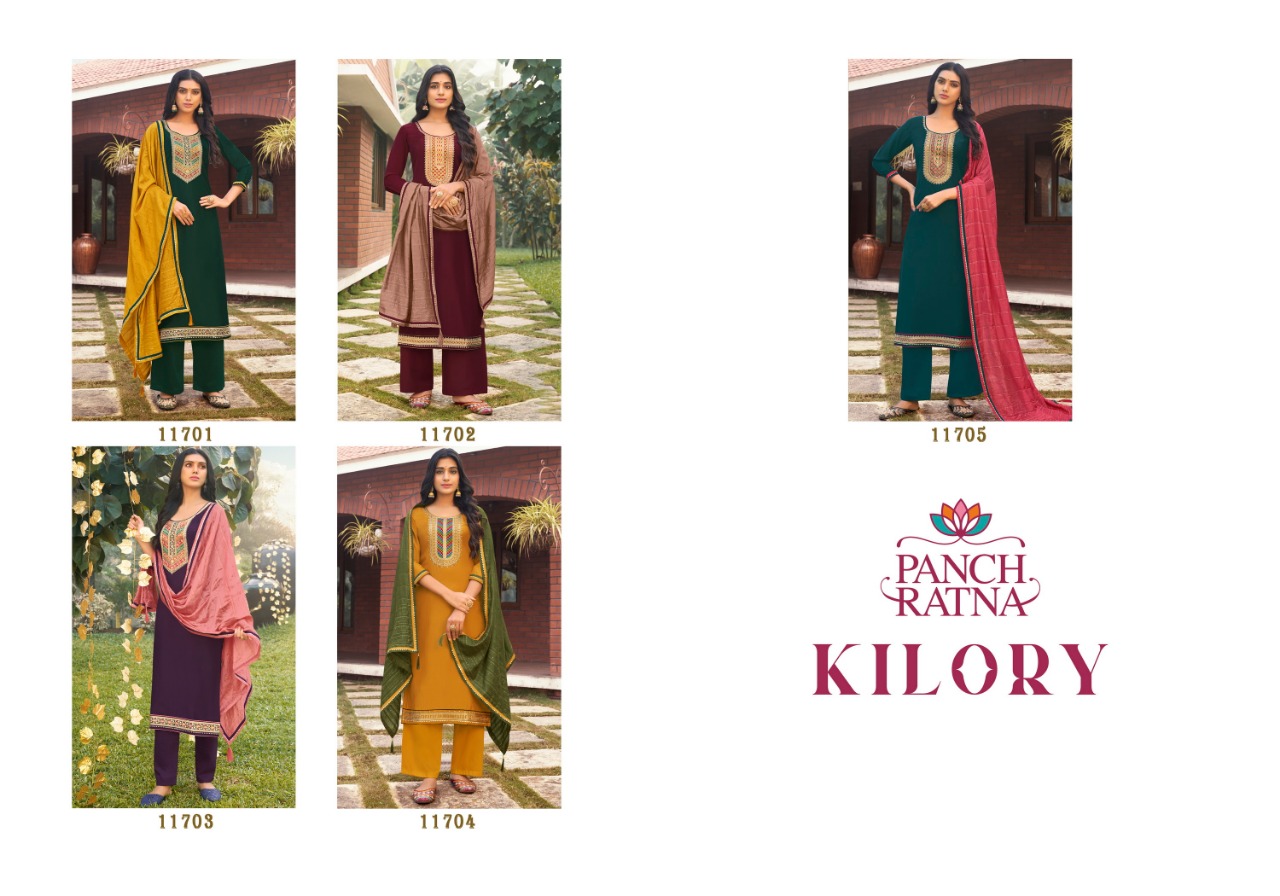 panch ratna kilory silk catchy look salwar suit catalog