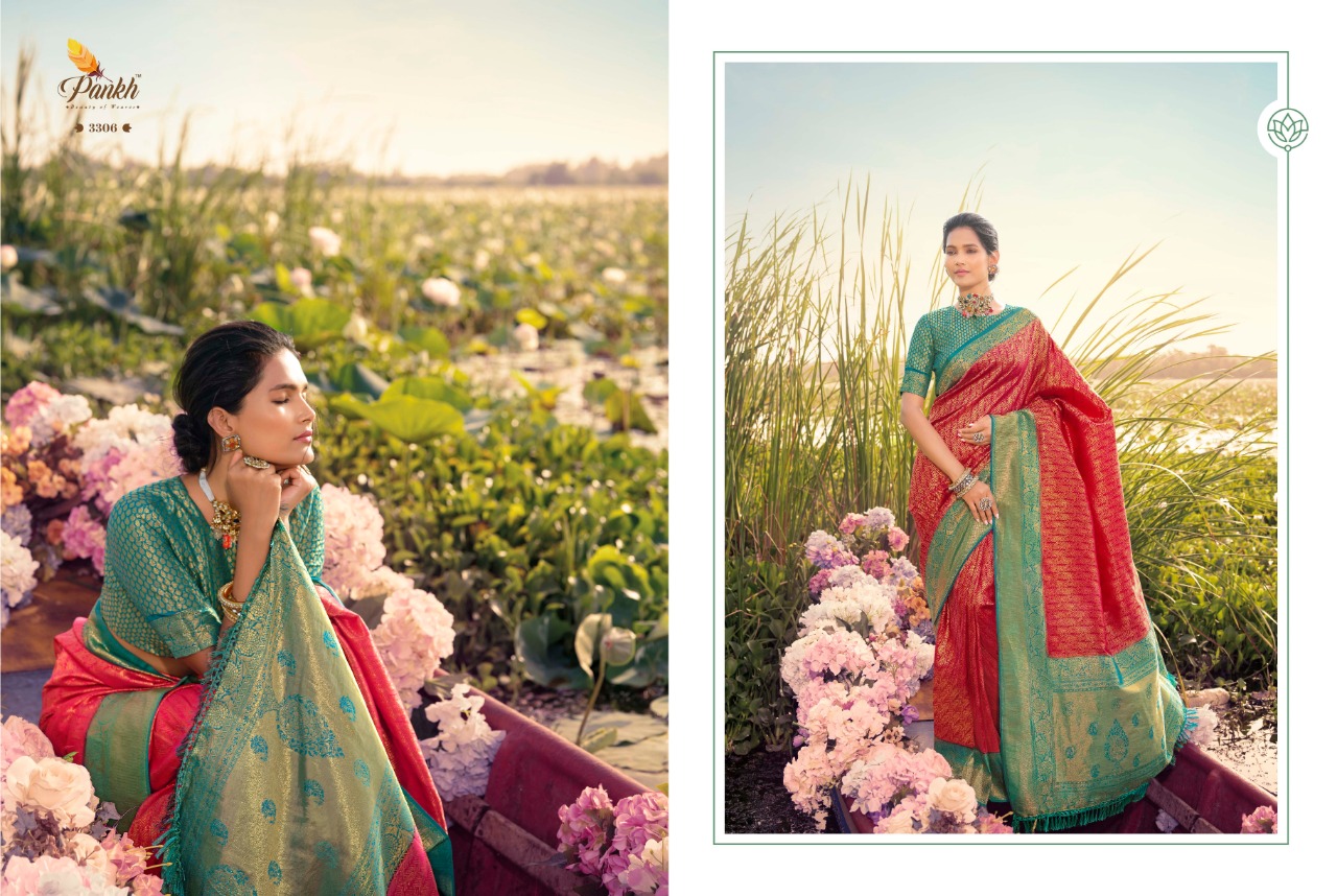 pink lotus pankh parmpara silk vol 3 silk regal look saree catalog