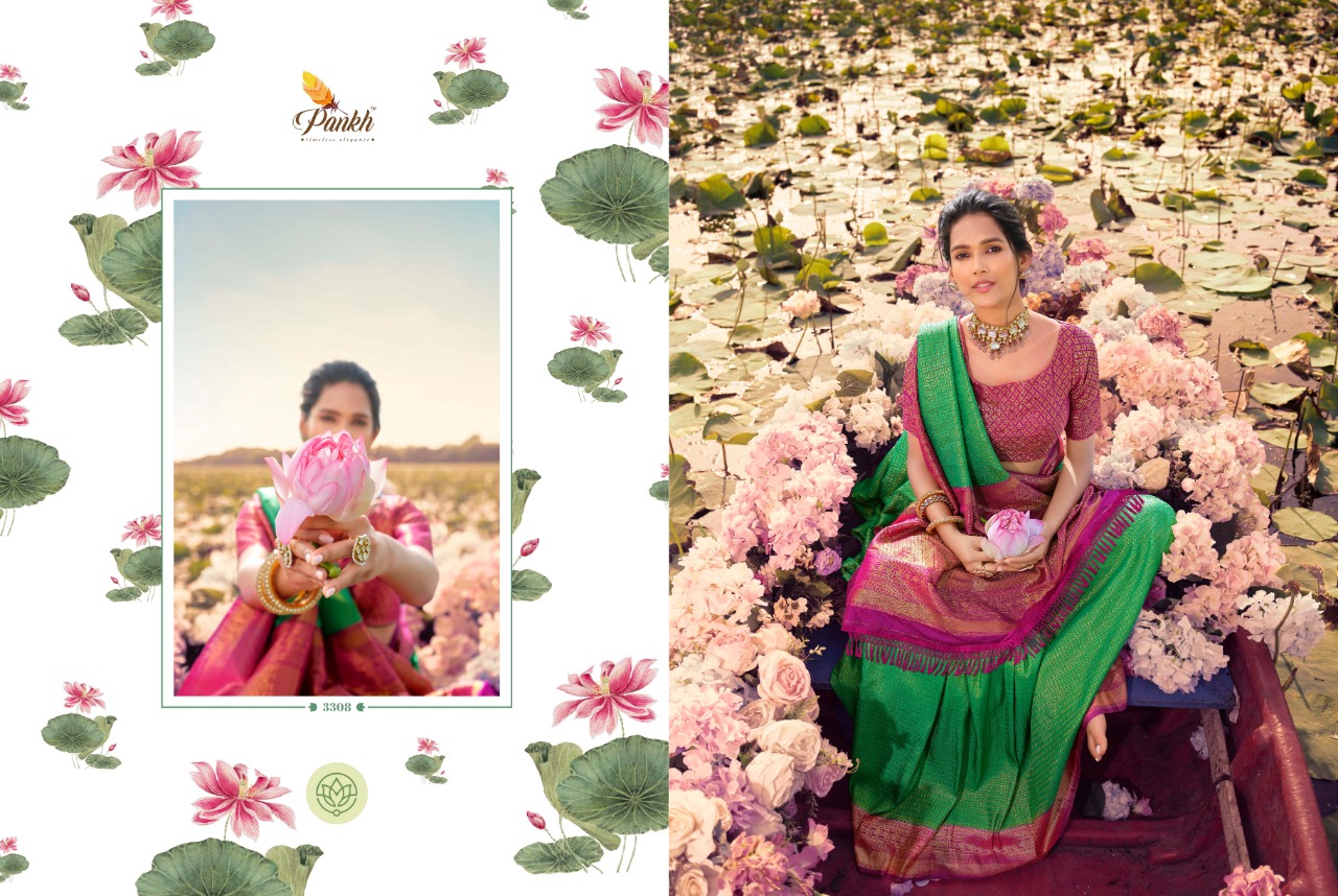 pink lotus pankh parmpara silk vol 3 silk regal look saree catalog