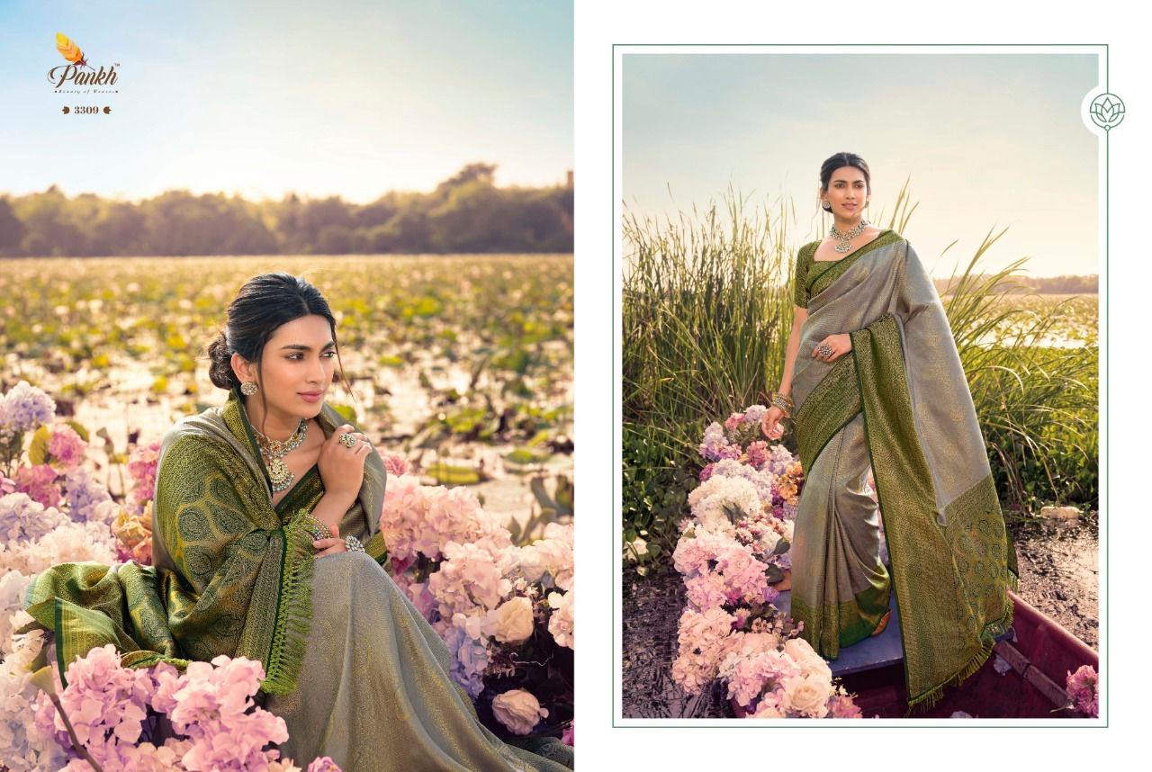 pink lotus pankh parmpara silk vol 3 silk regal look saree catalog