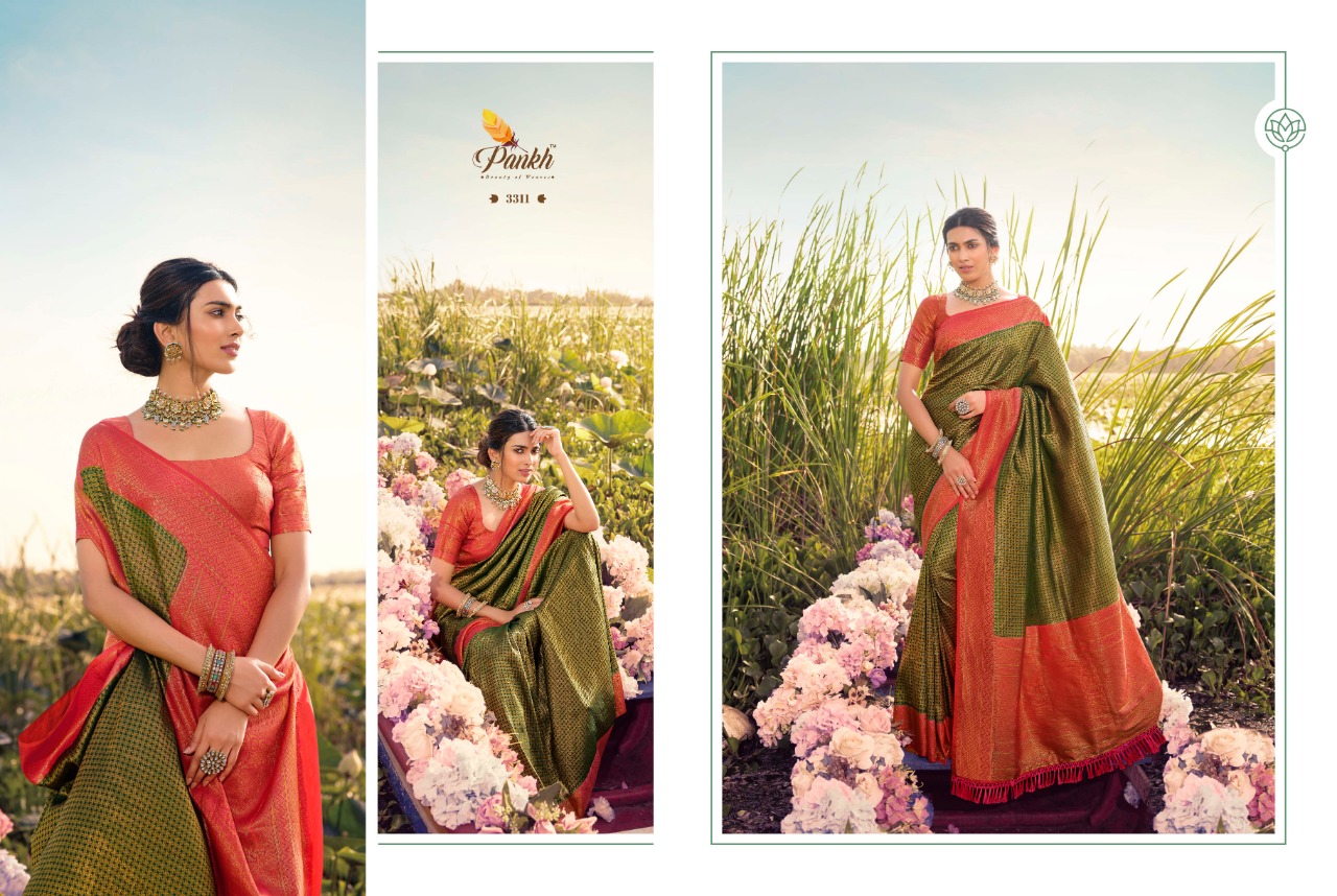 pink lotus pankh parmpara silk vol 3 silk regal look saree catalog