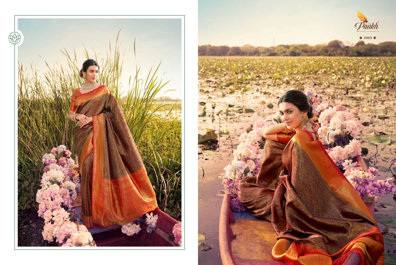 pink lotus pankh parmpara silk vol 3 silk regal look saree catalog