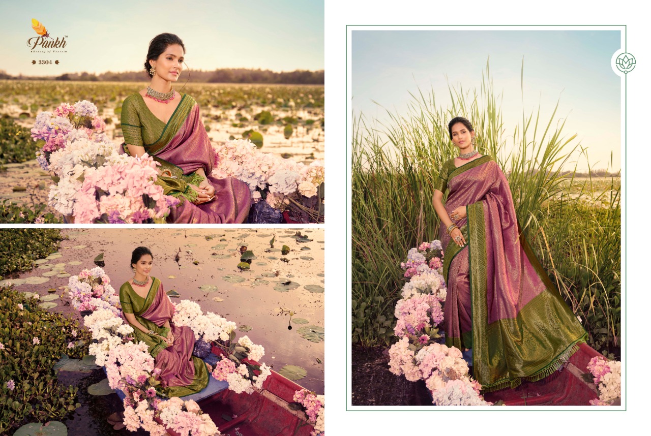 pink lotus pankh parmpara silk vol 3 silk regal look saree catalog