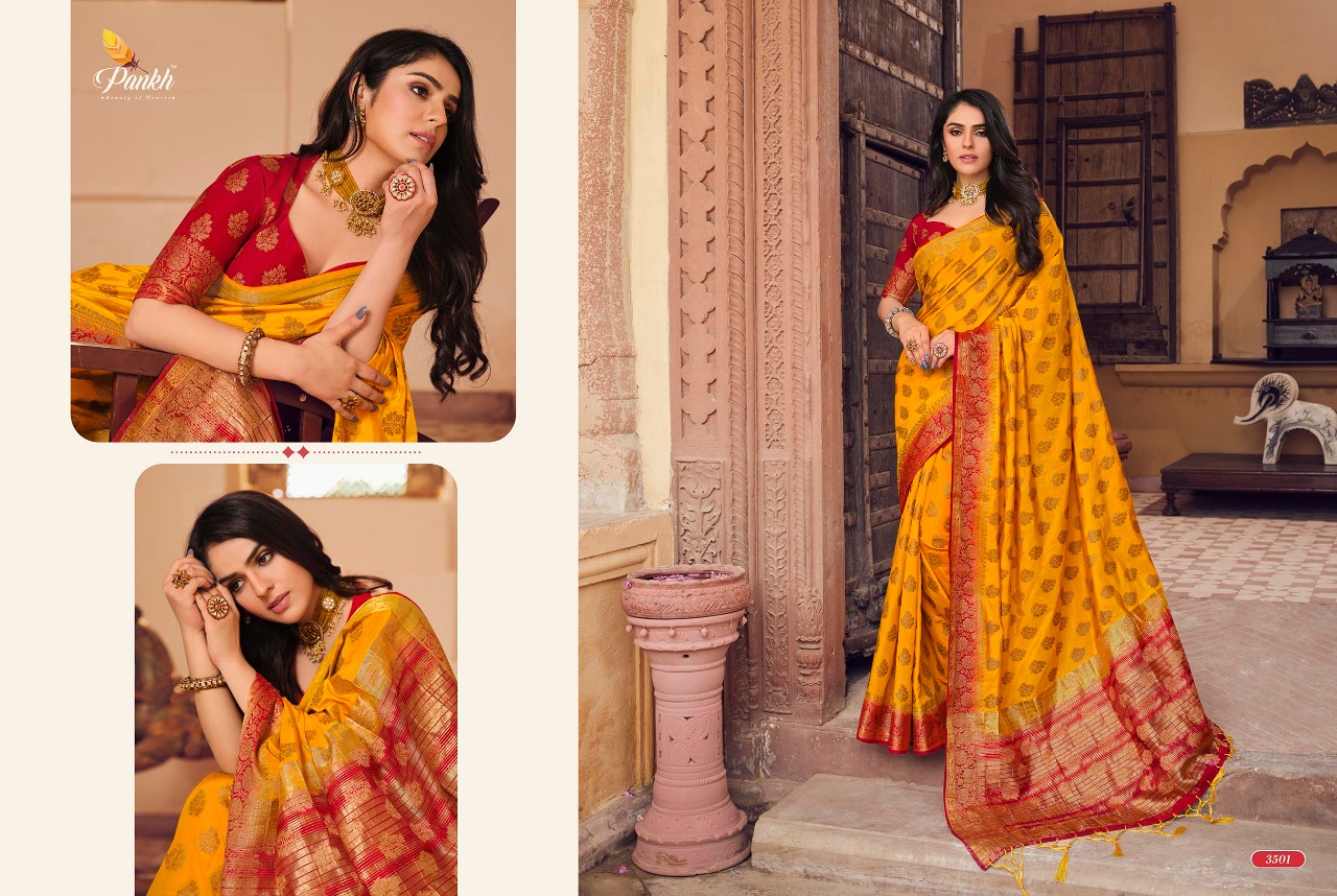 pink lotus pankh ruchi silk vol 3 raw silk elegant saree catalog