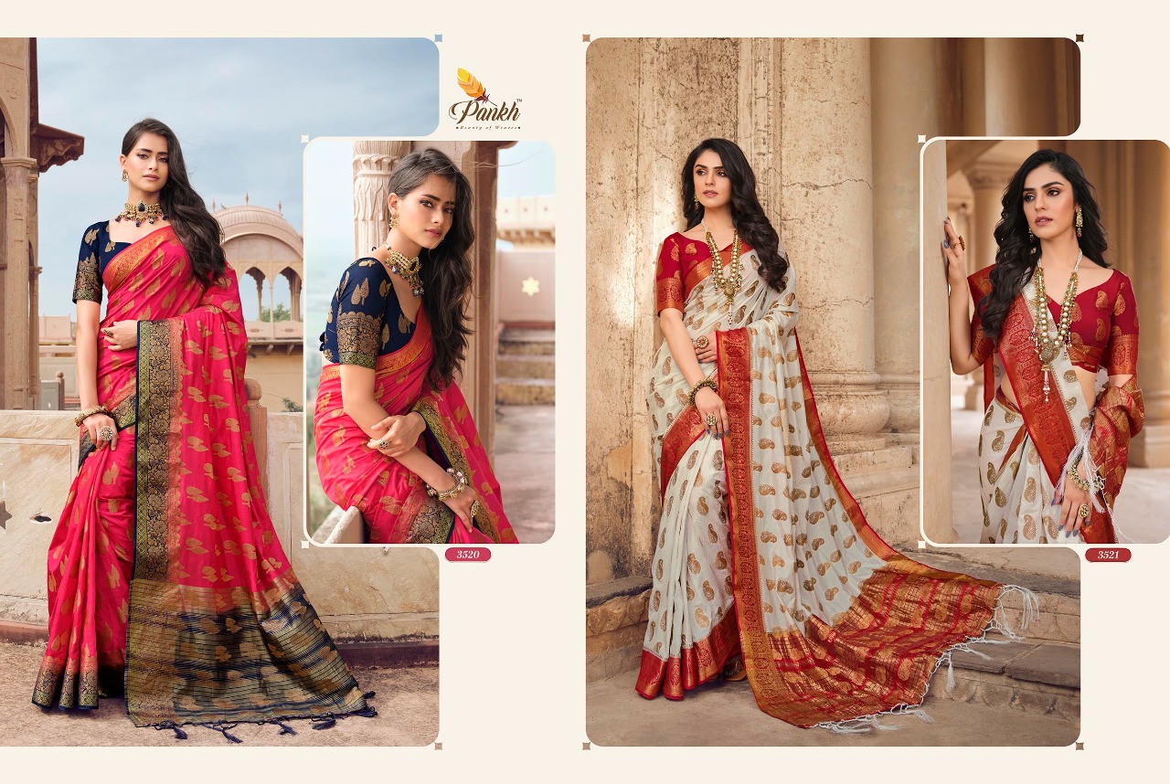 pink lotus pankh ruchi silk vol 3 raw silk elegant saree catalog