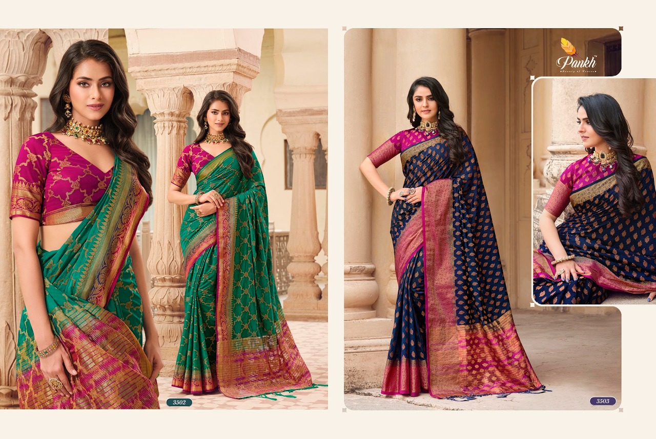 pink lotus pankh ruchi silk vol 3 raw silk elegant saree catalog