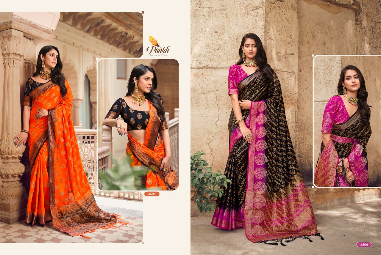 pink lotus pankh ruchi silk vol 3 raw silk elegant saree catalog